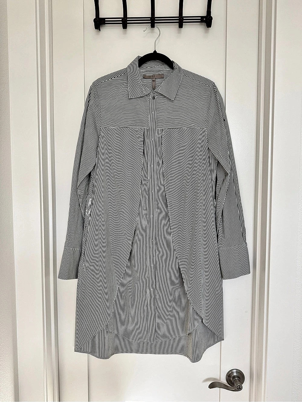 Halston Heritage Striped Button Down Shirt in Black & White
